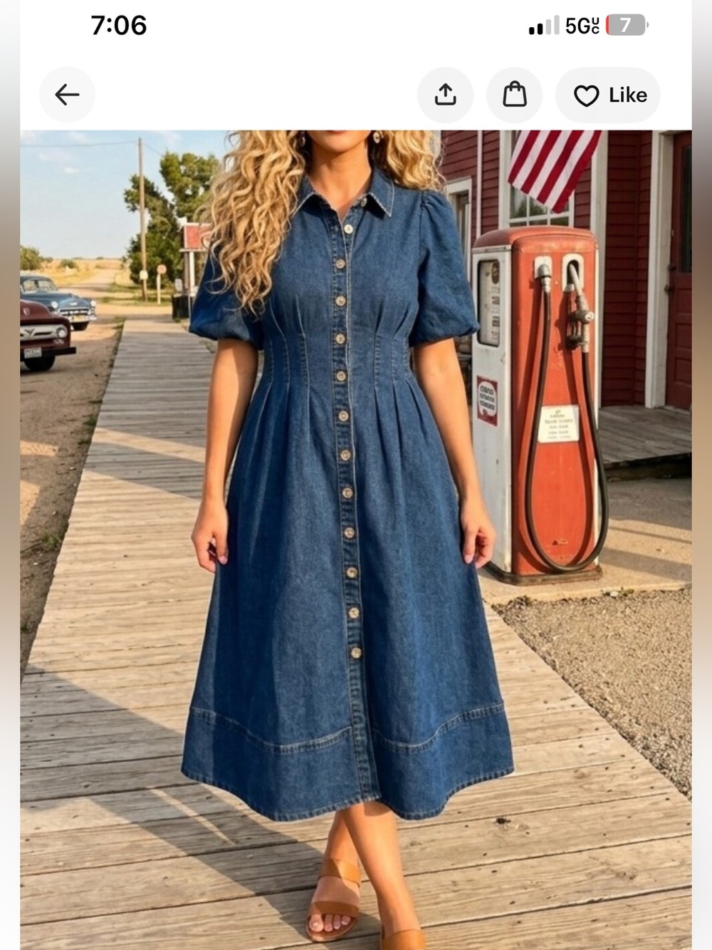 House of Harlow 1960 Edie Denim Midi Dress - Picture 5 of 14